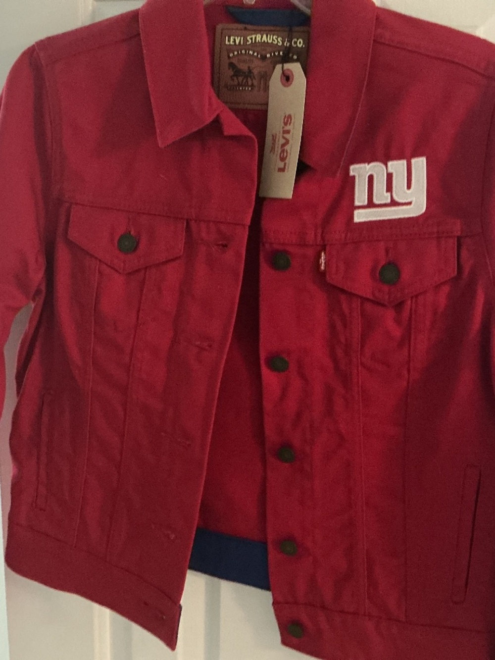 NWT Levi’s NY Giants NFL Women’s Red Jacket Size M